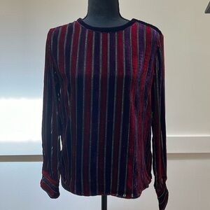 GIORGIO ARMANI Velvet striped blouse size 38 XS-S